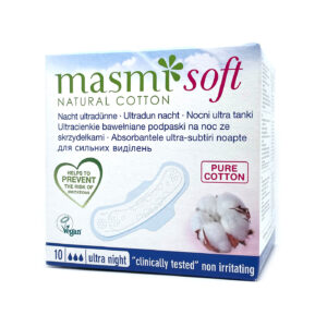 Masmi Soft higiēniskās nakts paketes no kokvilnas, īpaši plānas N10