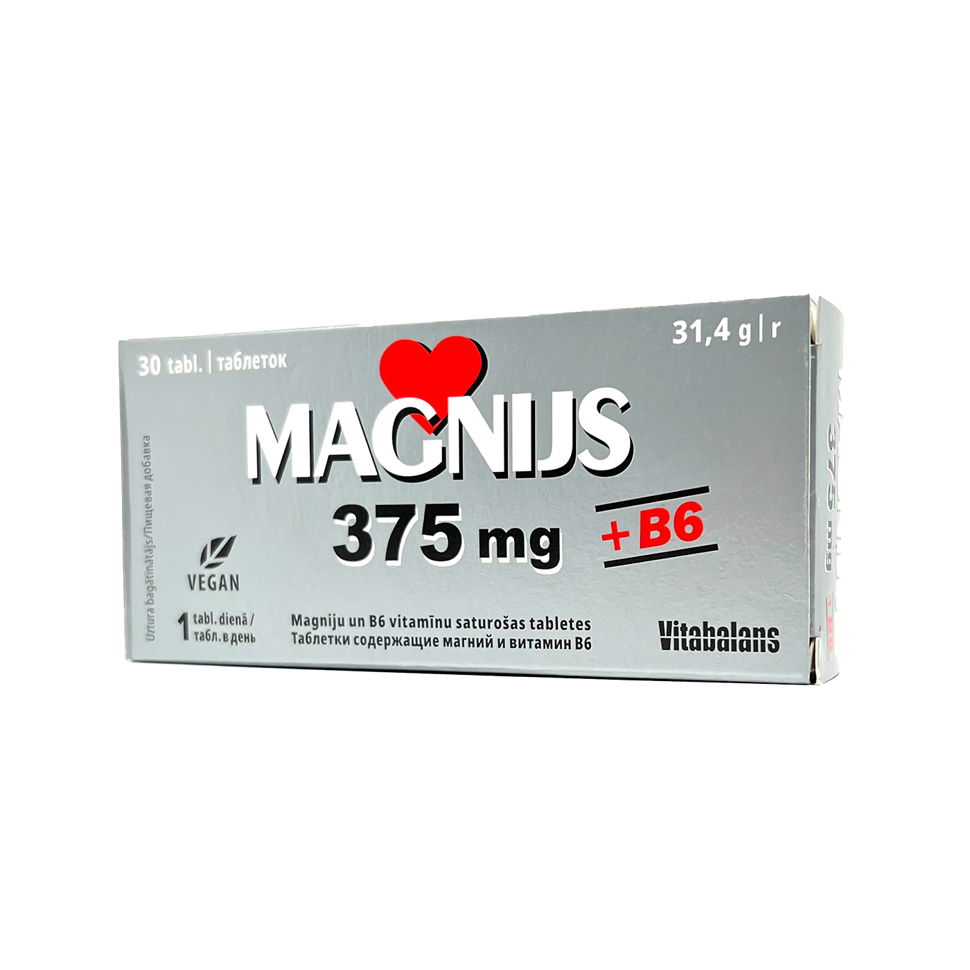 Vitabalans MAGNIJS 375 mg + B6 tabletes N30