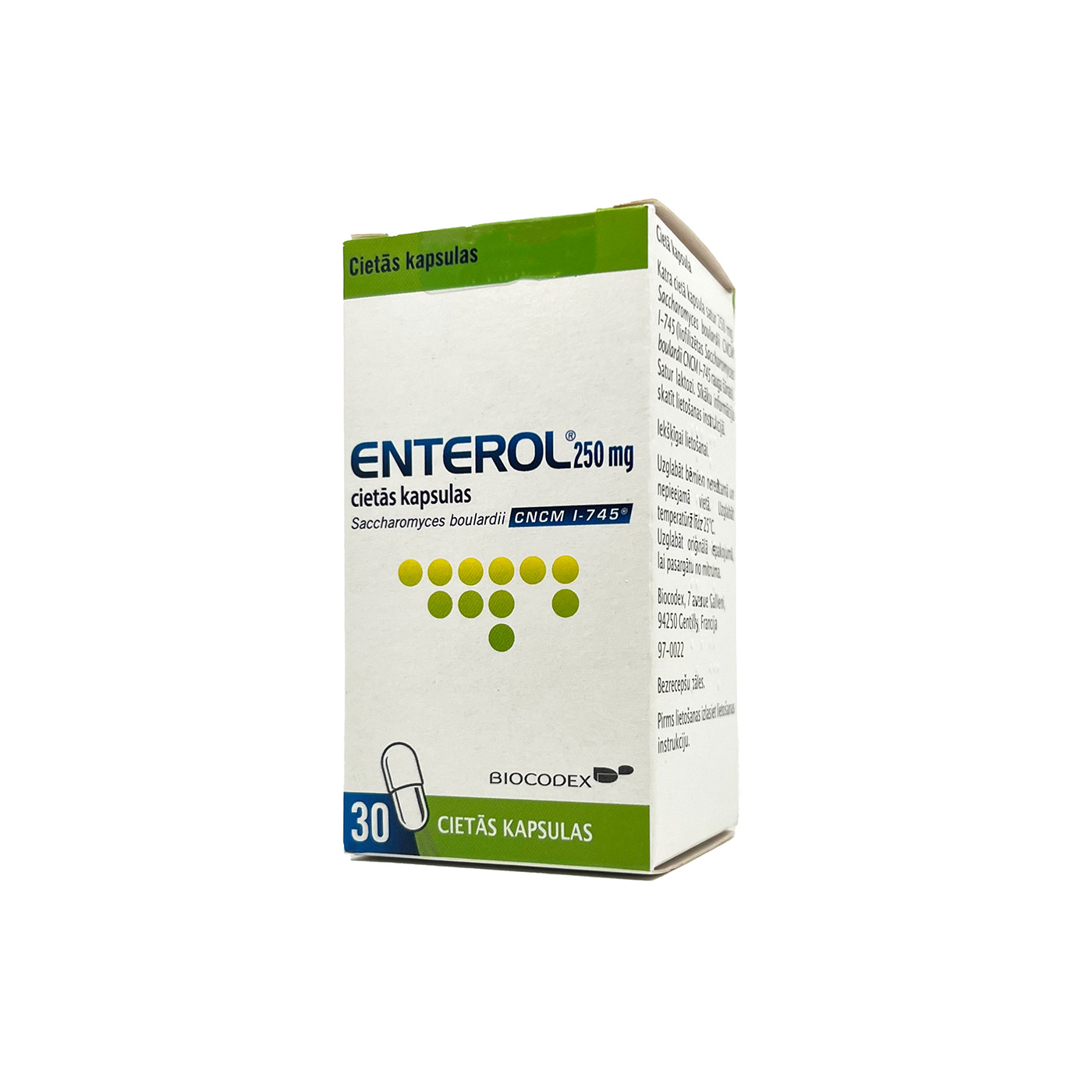 ENTEROL 250 mg cietās kapsulas N30