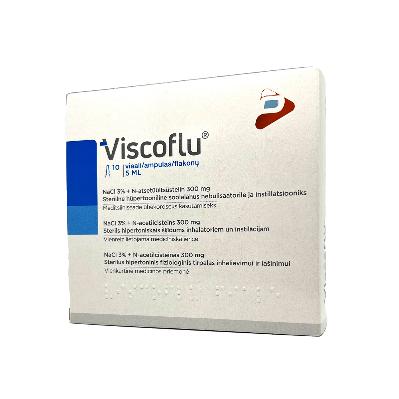 Viscoflu sterils hipertoniskais šķīdums inhalatoriem un instilācijām ampulas 5ml N10